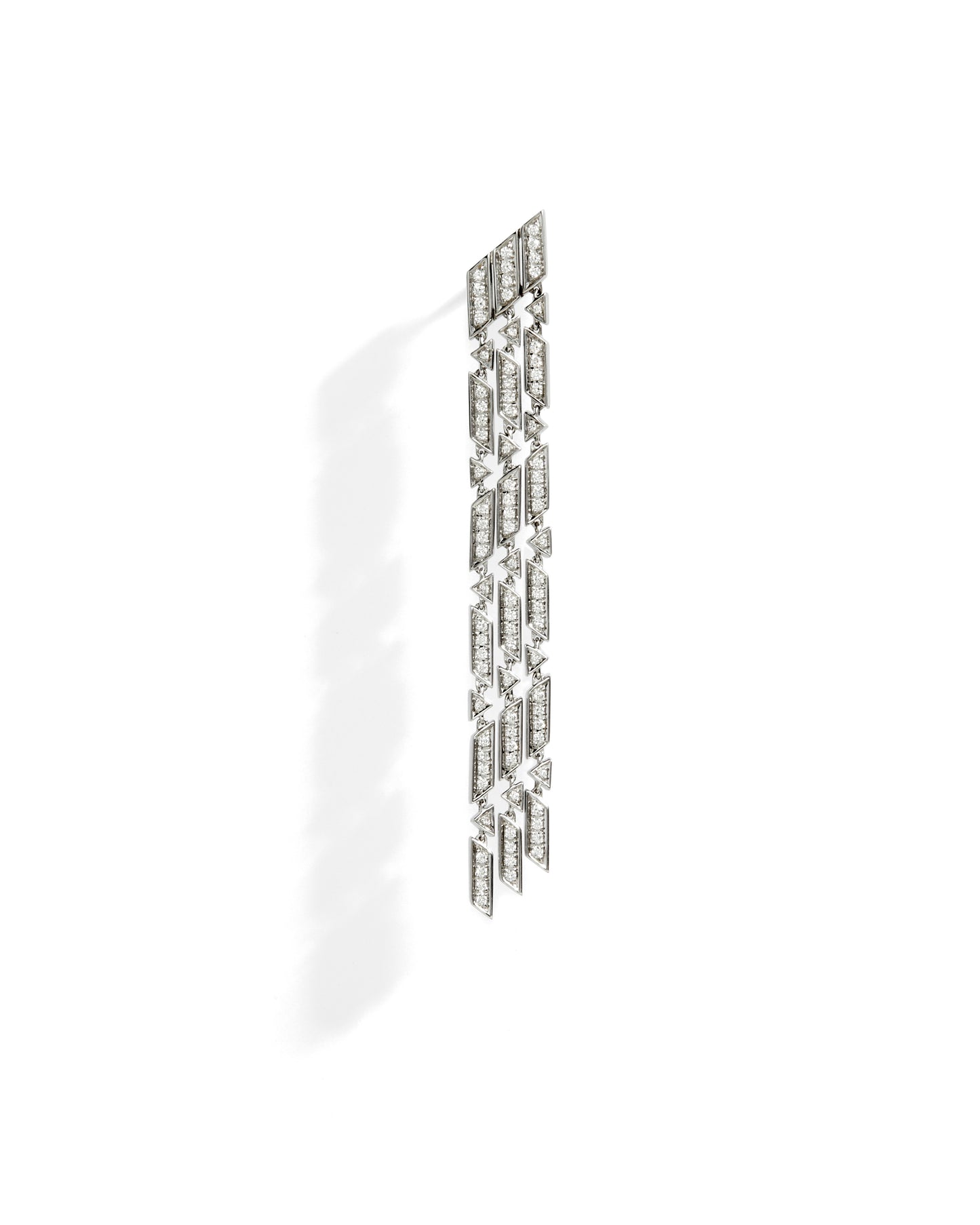 Boucle d'oreille Anyway 3 rangs - Argent & Diamants