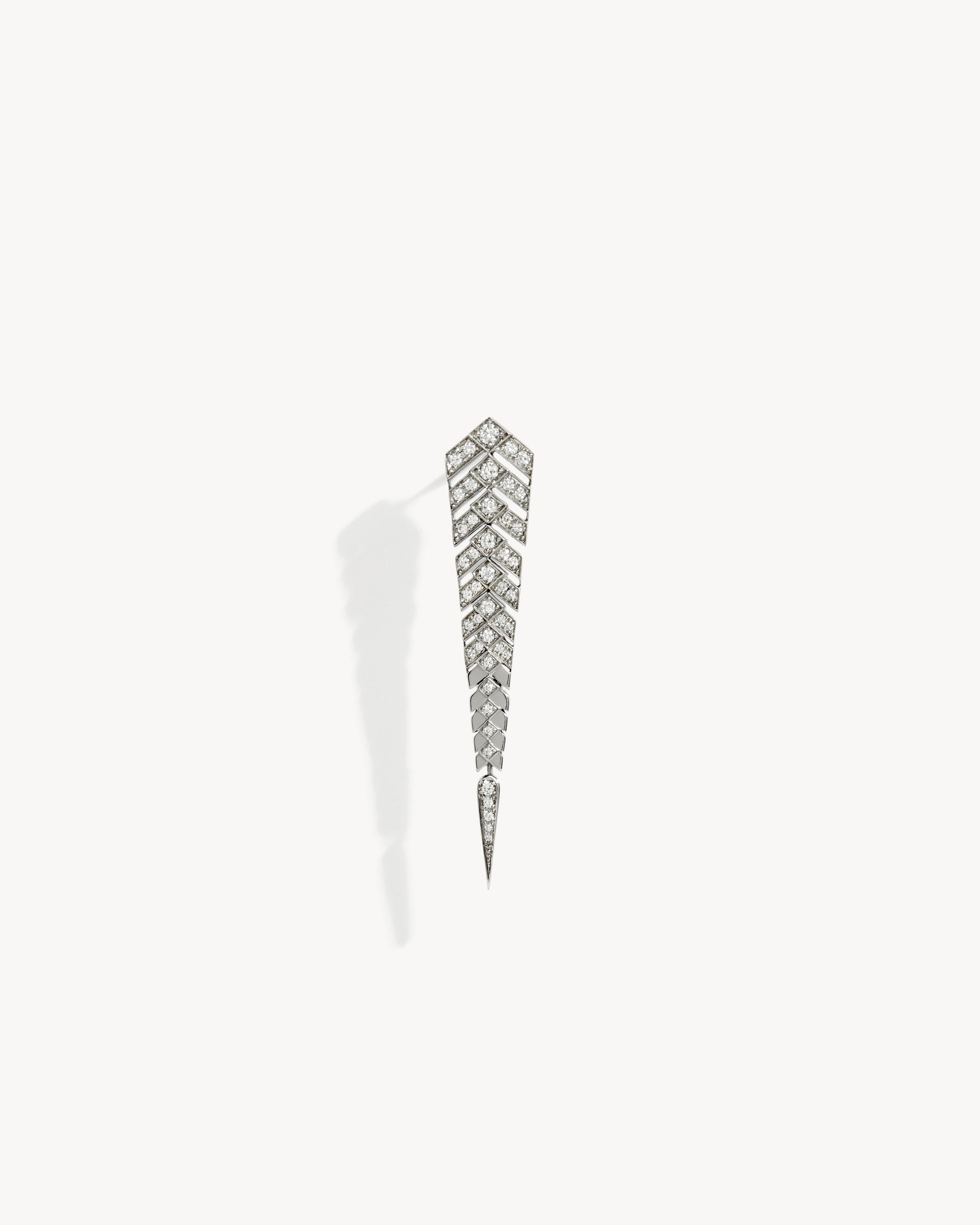 Stairway M Earring - Silver & Diamonds