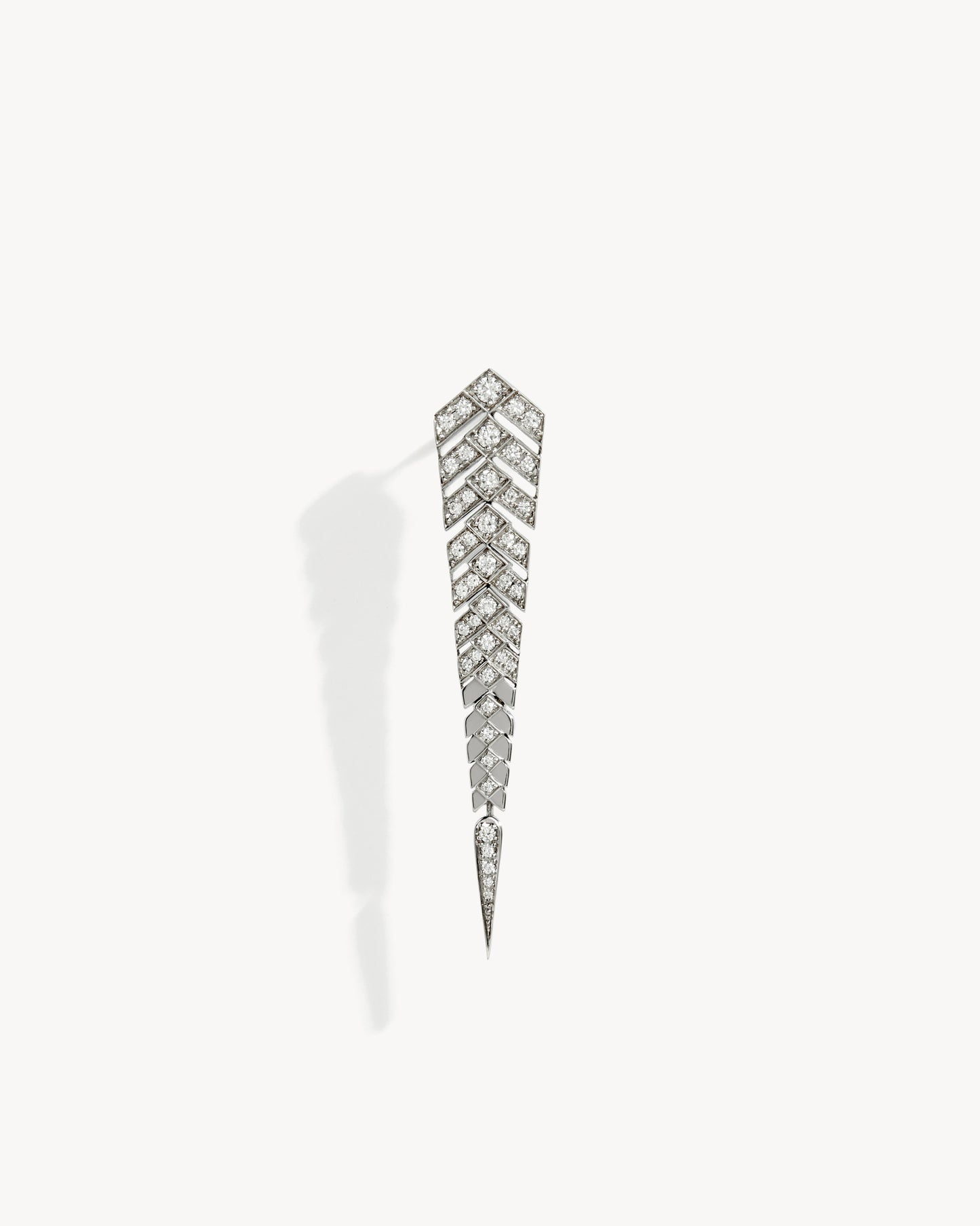 Stairway M Earring - Silver & Diamonds