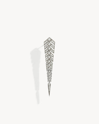 Stairway M Earring - Silver & Diamonds