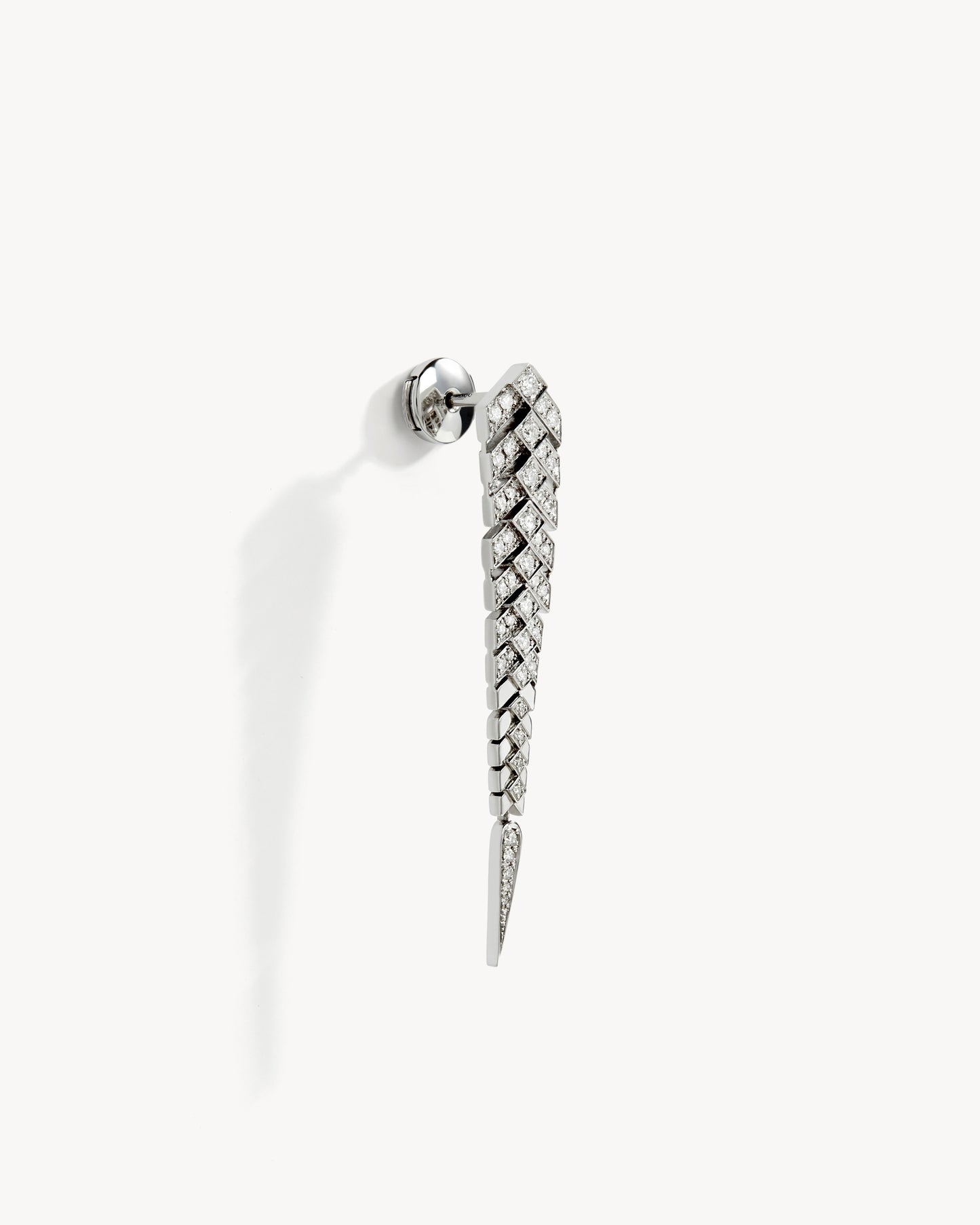Stairway M Earring - Silver & Diamonds