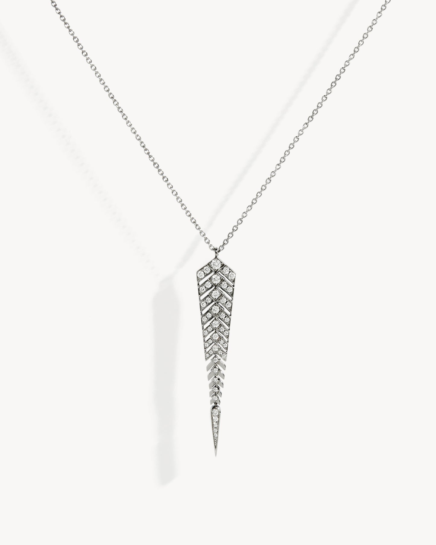 Stairway M Necklace - Silver & Diamonds