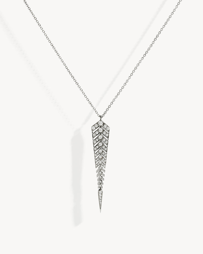 Stairway M Necklace - Silver & Diamonds - Image 1