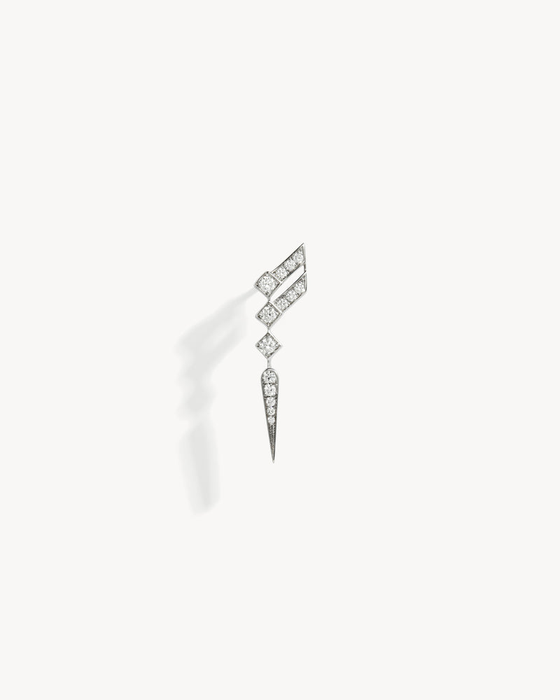 Stairway Wings Earring - Silver & Diamonds - Image 1