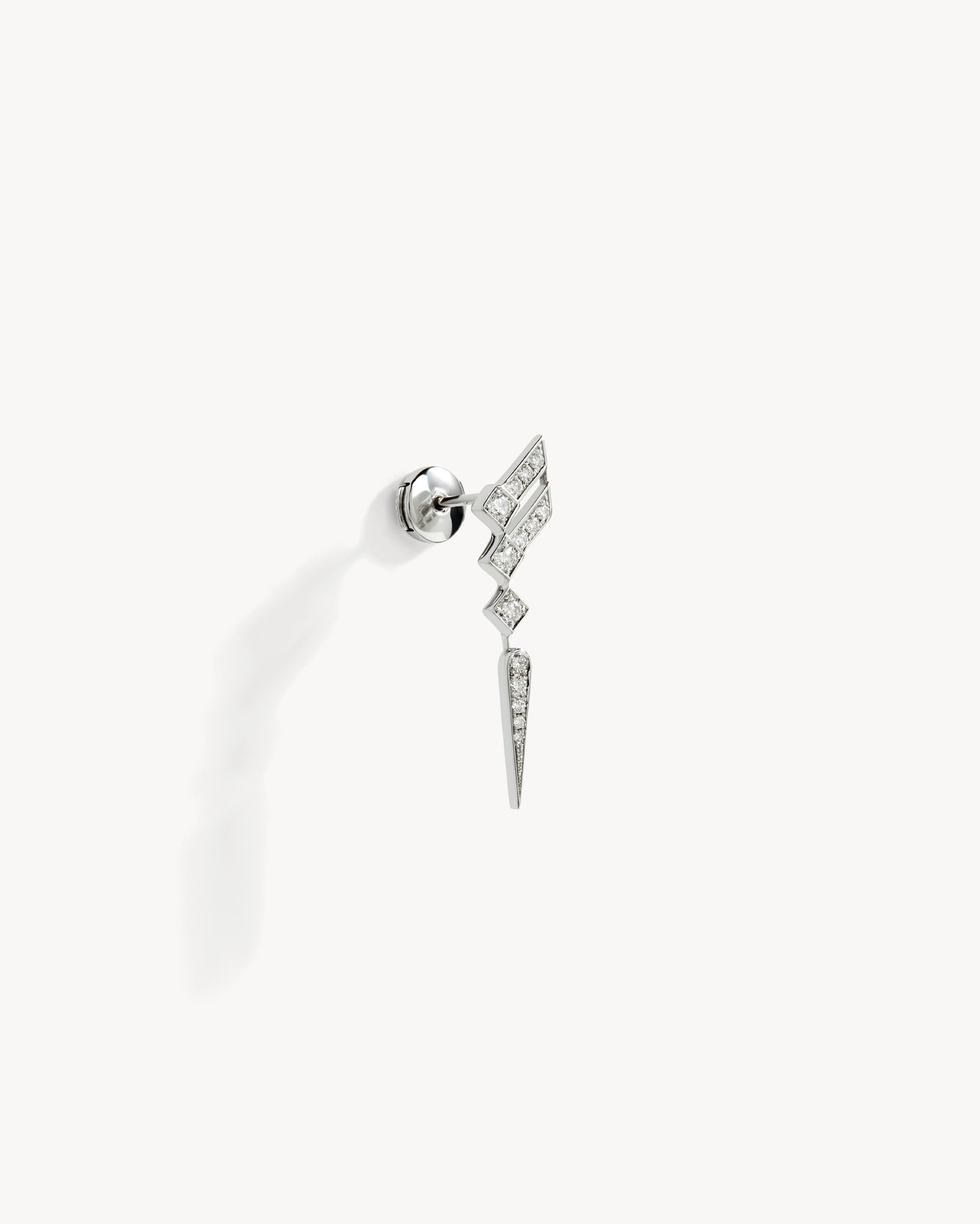 Stairway Wings Earring - Silver & Diamonds