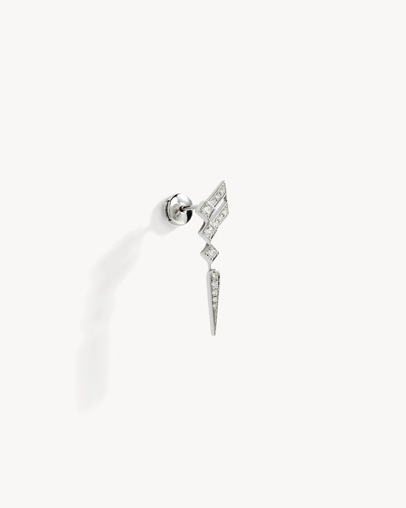 Stairway Wings Earring - Silver & Diamonds - Image 3
