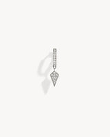 Stairway Small Hoop Earring - Silver & Diamonds