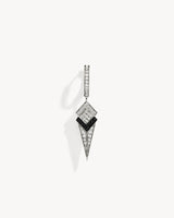Stairway Gradiant Cone Hoop Earring - Silver & Diamonds