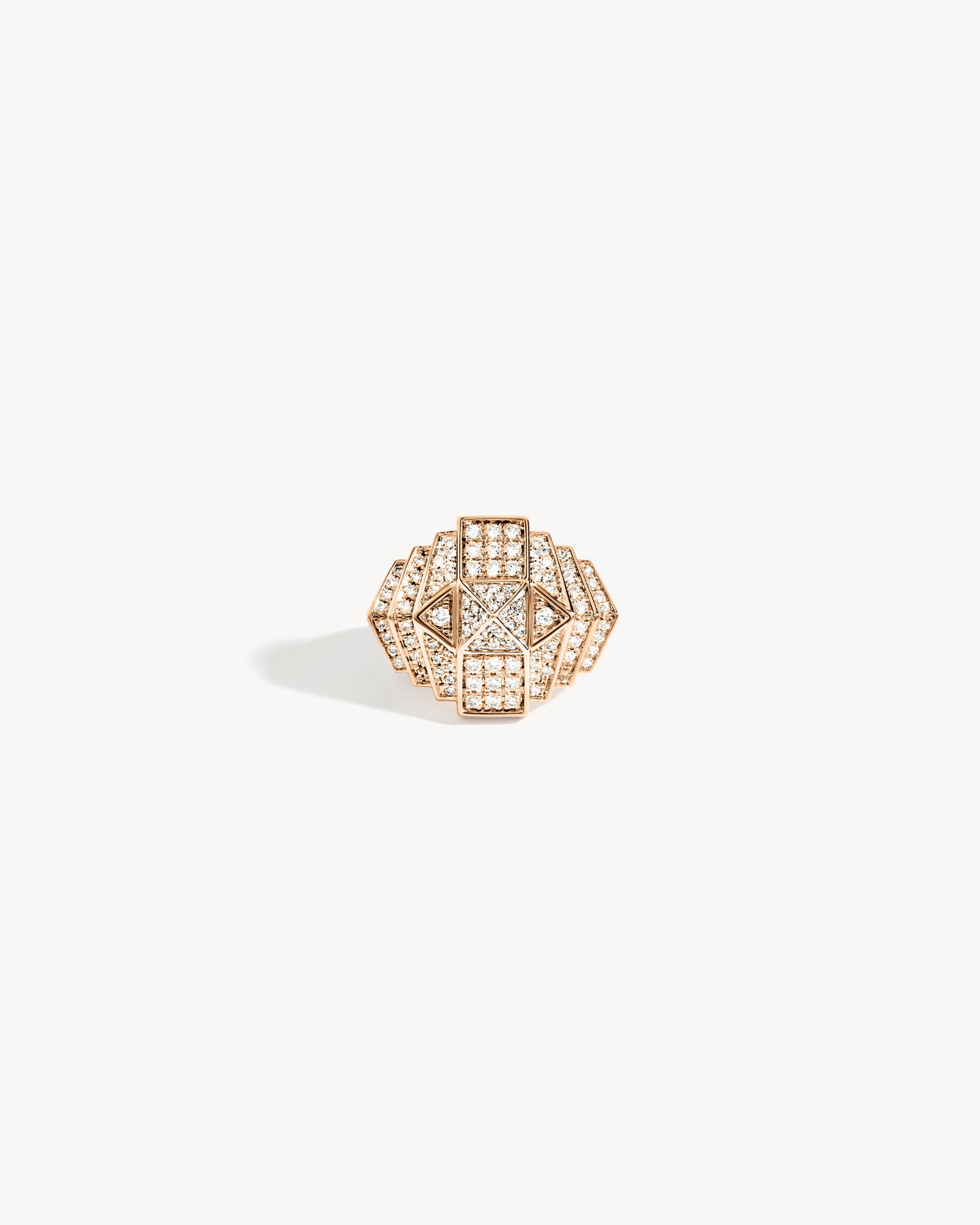 Bague Rockaway Mini Pyramide - Or Rose & Diamants