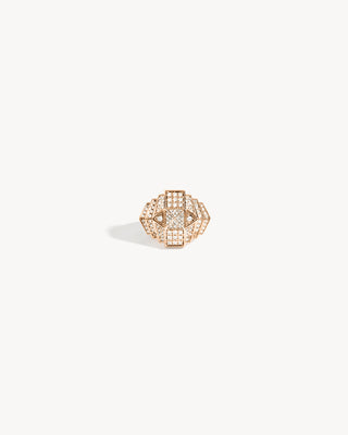 Bague Rockaway Mini Pyramide - Or Rose & Diamants