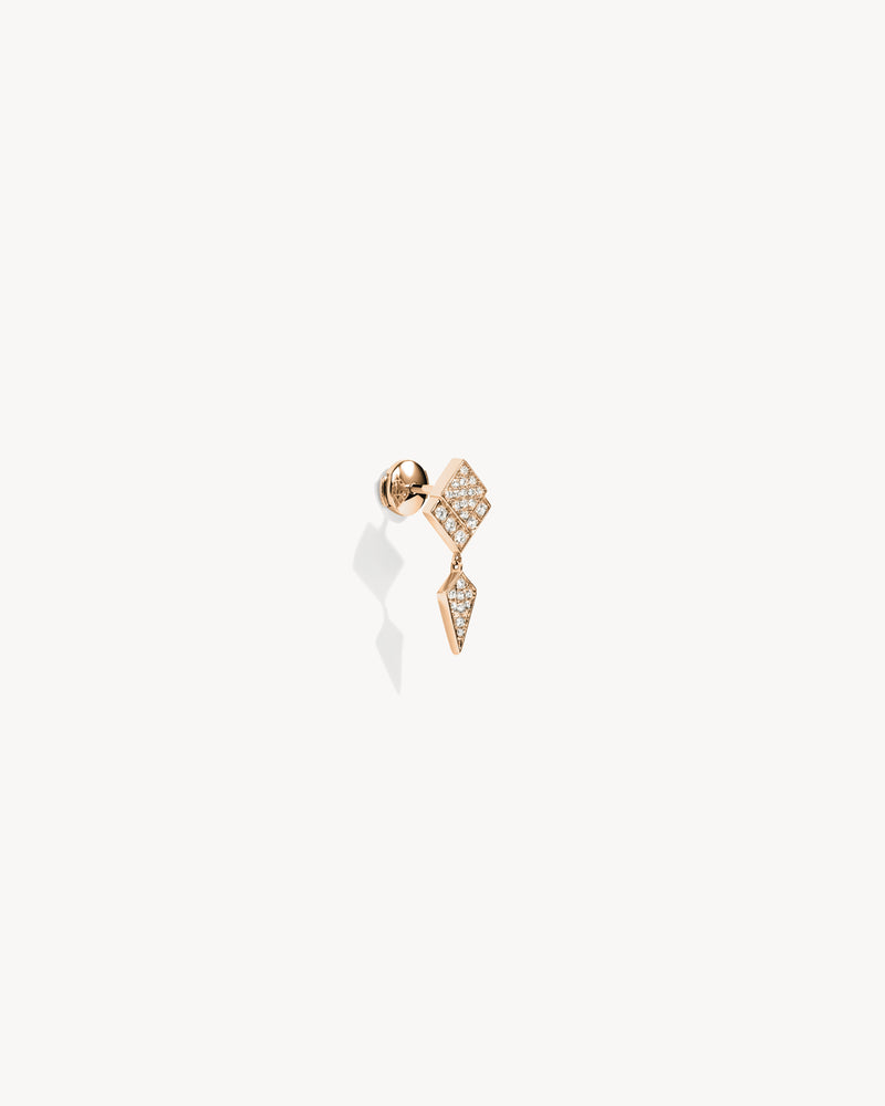 Boucle d'oreille Stairway - Or Rose & Diamants - Image 2