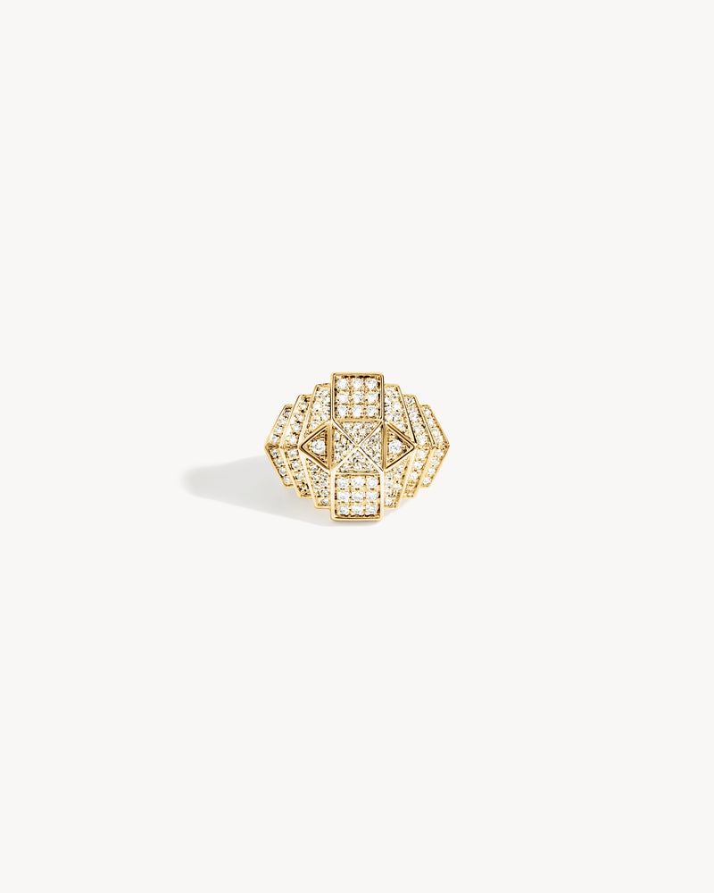 Rockaway Mini Pyramid - Yellow Gold & Diamonds - Image 1