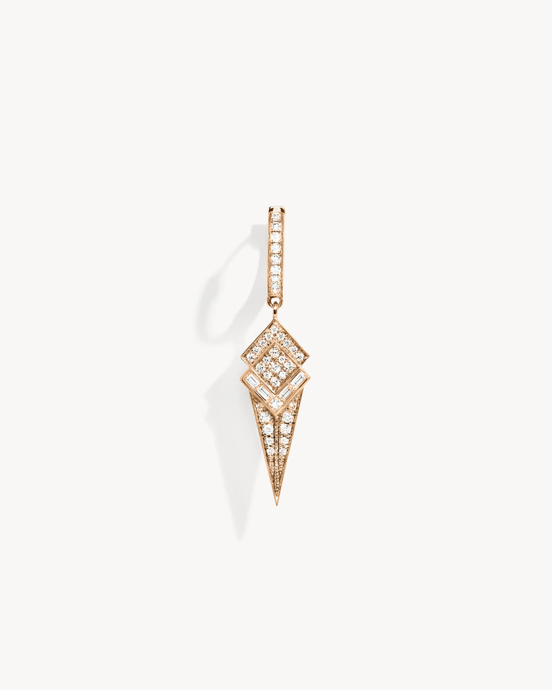 Stairway Cone Hoop Earring - Pink Gold & Diamonds - Image 1