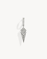 Stairway Cone Hoop Earring - Silver & Diamonds