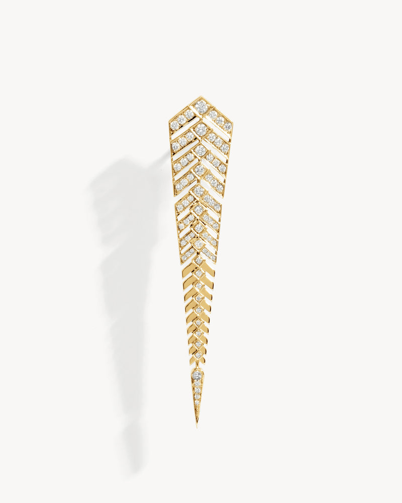 Stairway XL Earring - Yellow Gold & Diamonds - Image 1
