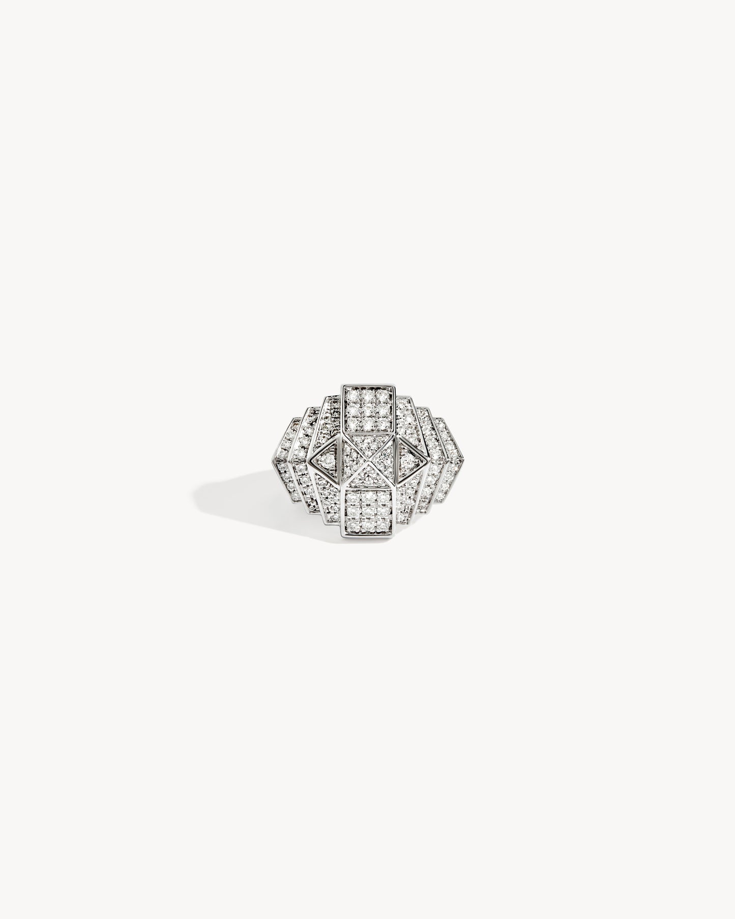 Bague Rockaway Mini Pyramide - Argent & Diamants
