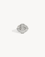 Bague Rockaway Mini Pyramide - Argent & Diamants