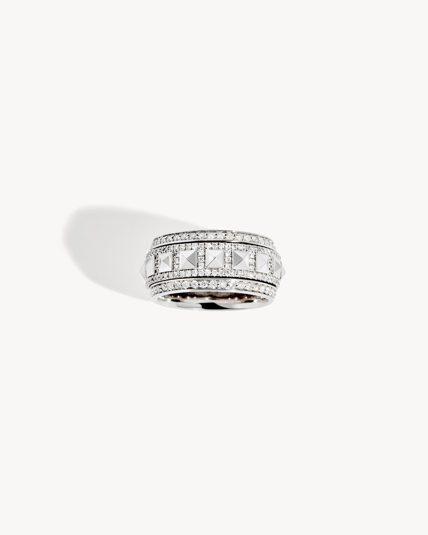 Rockaway Spinner Ring - Silver & Diamonds