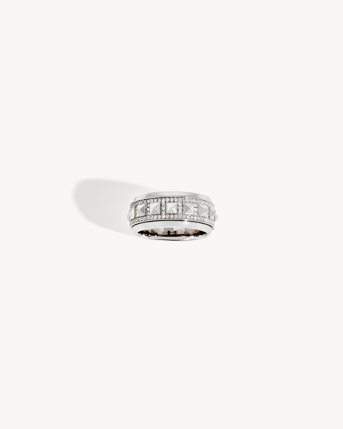 Bague Rockaway Spinner Semi Pavée - Argent & Diamants