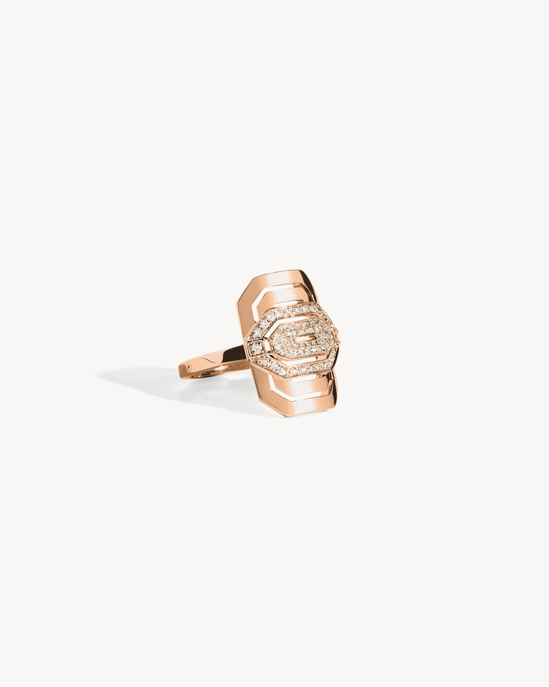 Petite My Way Ring Half Paved - Pink Gold & Diamonds - Image 3