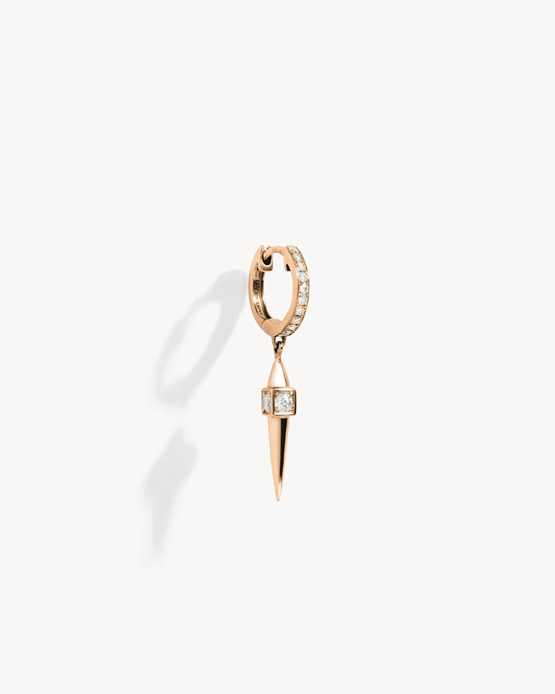 Rockaway Peak Hoop Earring - Pink Gold & Diamonds - Image 2