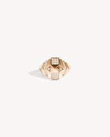 Bague Rockaway Mini Pyramide Semi Pavée - Or Rose & Diamants