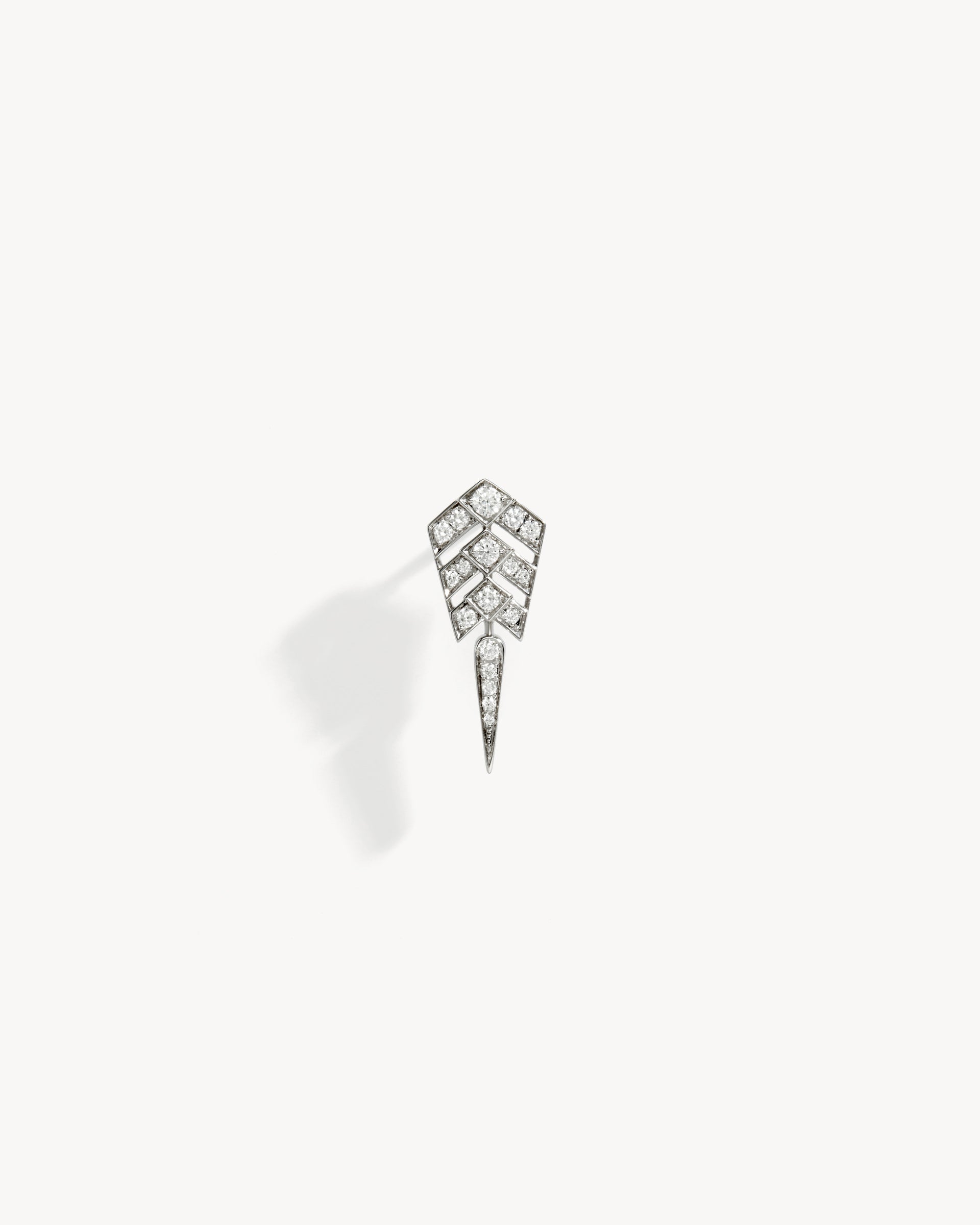 Stairway S Earring - Silver & Diamonds
