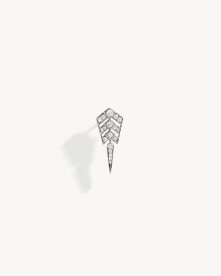 Stairway S Earring - Silver & Diamonds