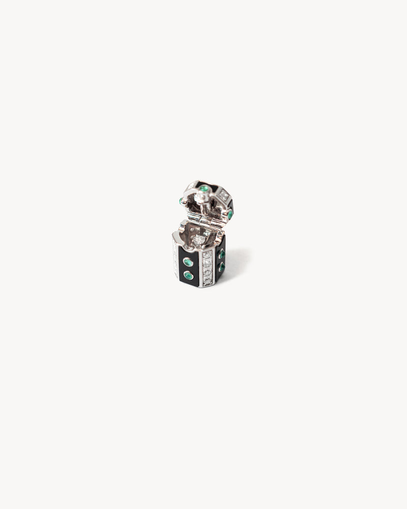 Collier Wish Box Luck - Argent, Émail, Émeraudes & Diamants - Image 3