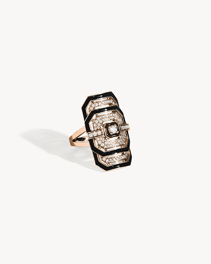 My Way Ring - Pink Gold, Enamel & Diamonds - Image 3