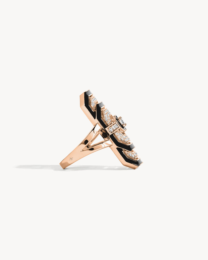 My Way Ring - Pink Gold, Enamel & Diamonds - Image 5