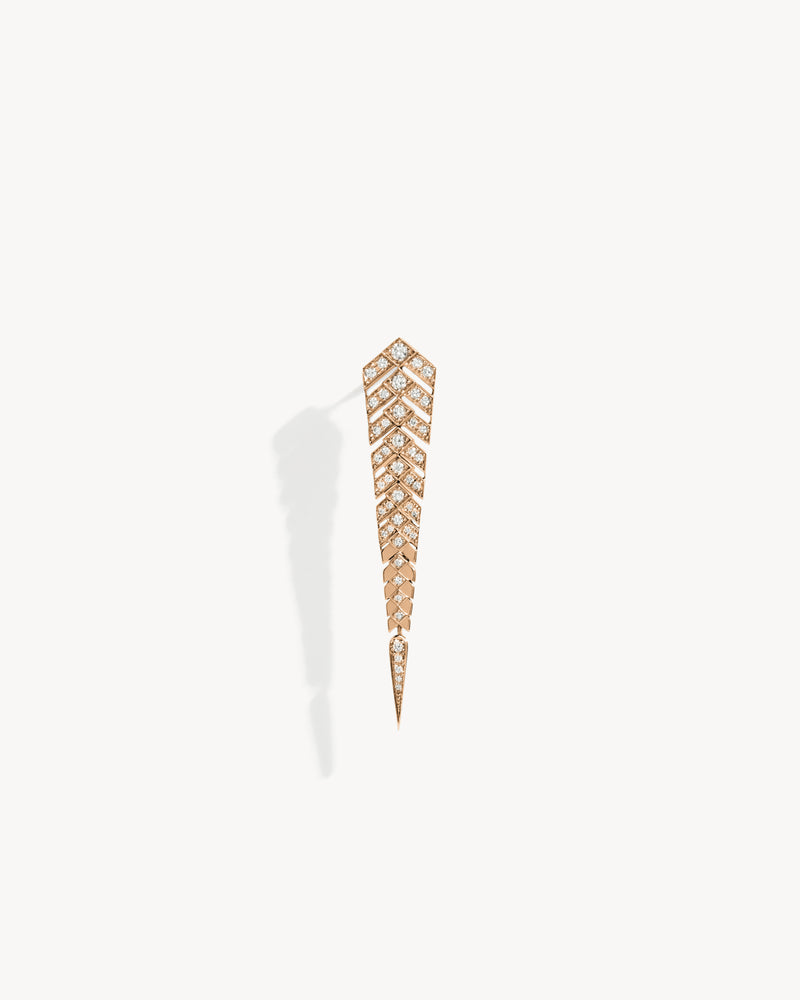Boucle d'oreille Stairway M - Or Rose & Diamants - Image 1