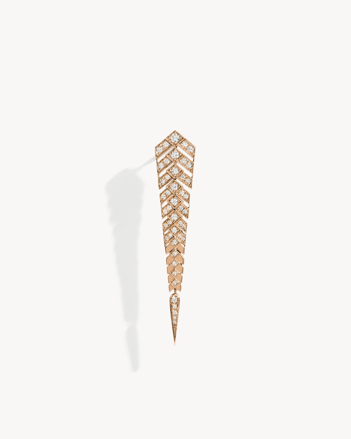 Stairway M Earring - Pink Gold & Diamonds