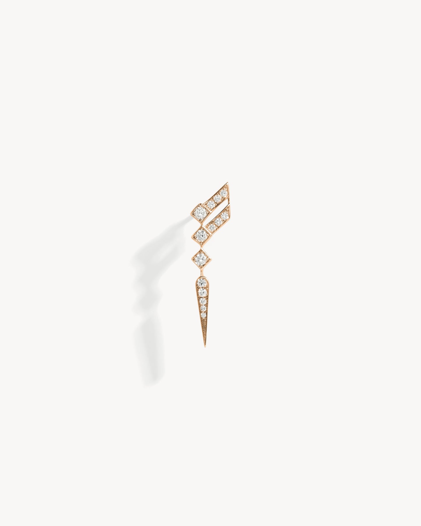 Stairway Wings Earrings - Pink Gold & Diamonds