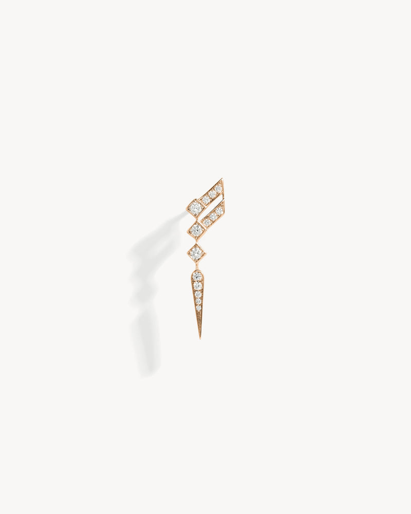 Stairway Wings Earrings - Pink Gold & Diamonds - Image 1