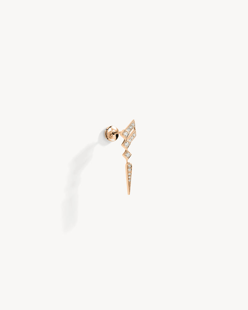 Boucle d'oreille Stairway Wings - Or Rose & Diamants - Image 3