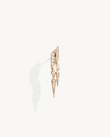 Boucle d'oreille Anyway double goutte - Or Rose & Diamants