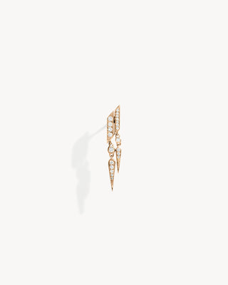 Anyway double drop Earring - Pink Gold & Diamonds