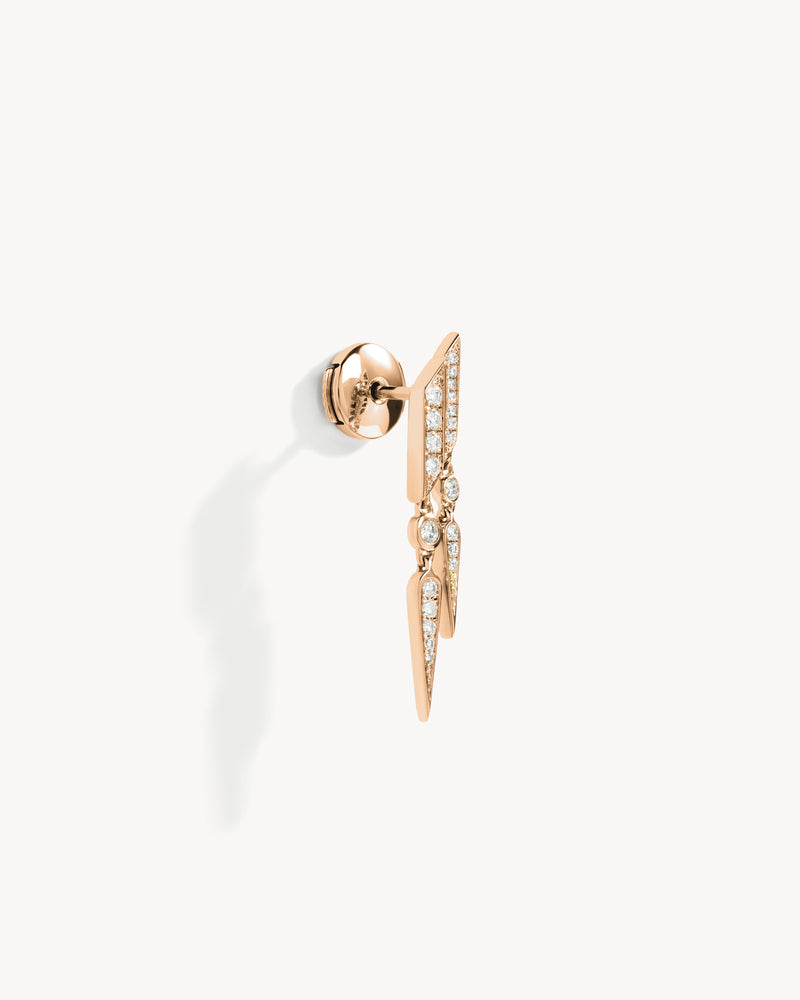 Anyway double drop Earring - Pink Gold & Diamonds - Image 3