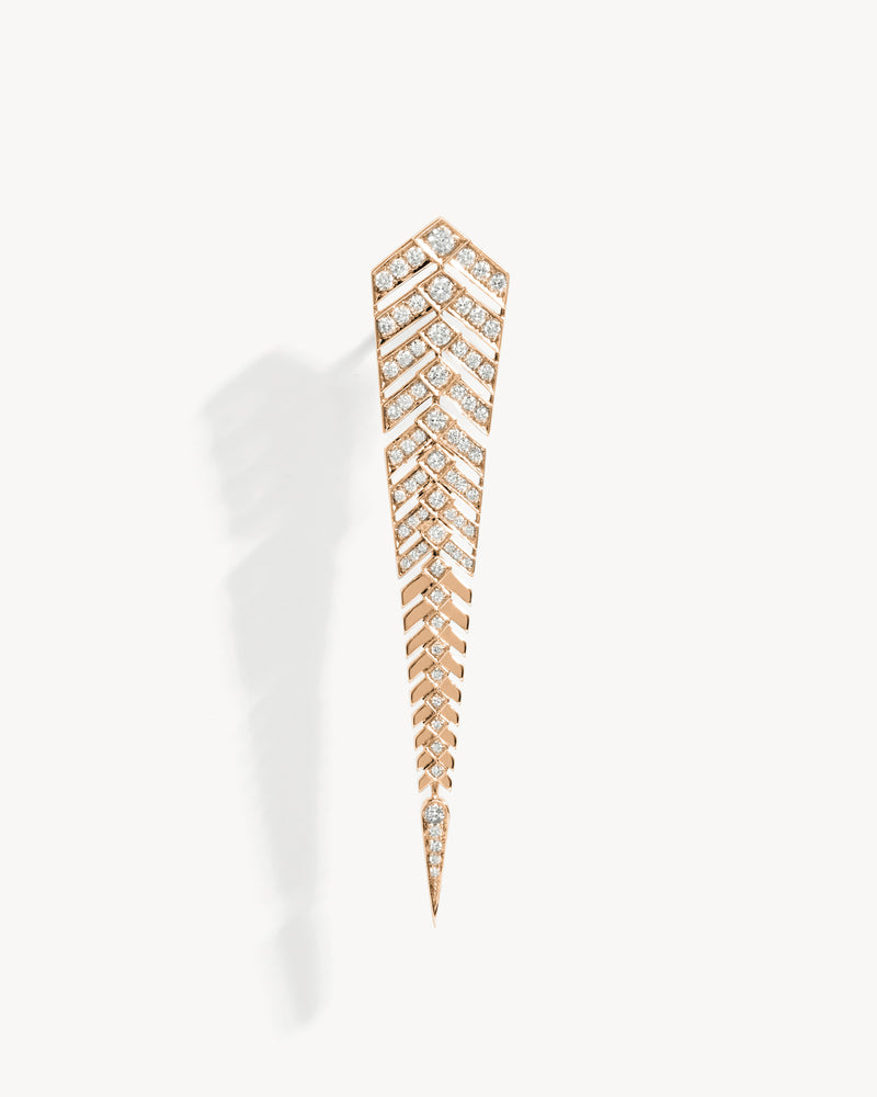 Stairway XL Earring - Pink Gold & Diamonds - Image 1