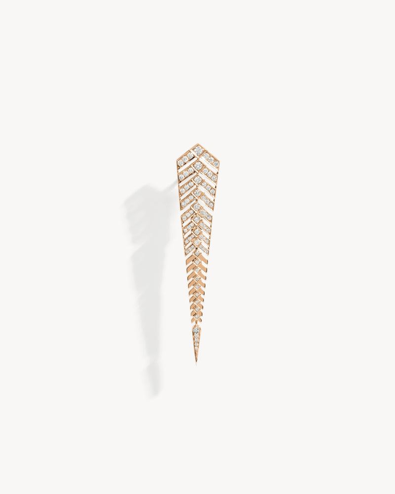 Boucle d'oreille Stairway XL - Or Rose & Diamants - Image 1