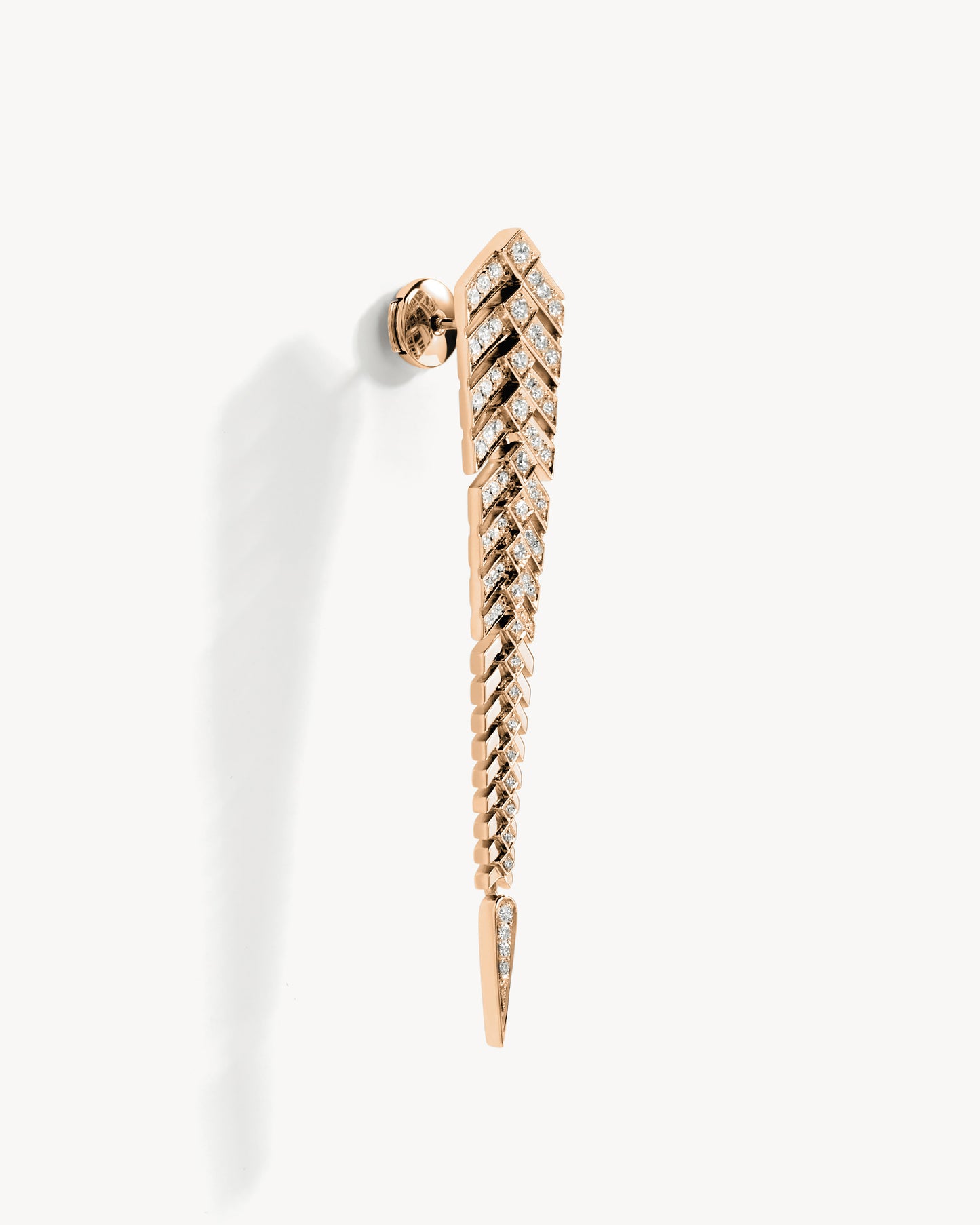 Stairway XL Earring - Pink Gold & Diamonds