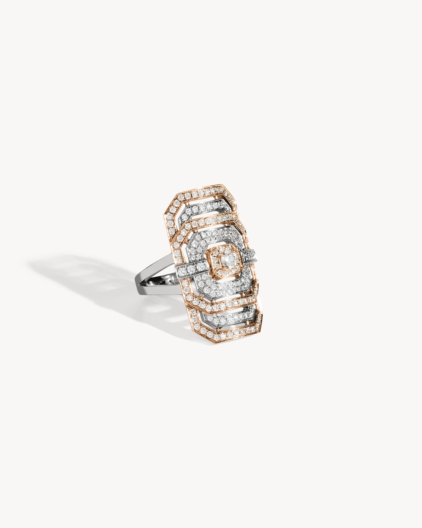 My Way Ring - Pink Gold, Silver & Diamonds