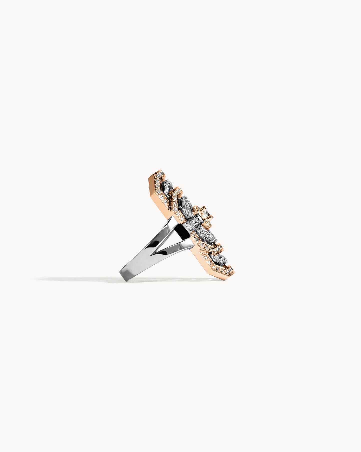 My Way Ring - Pink Gold, Silver & Diamonds