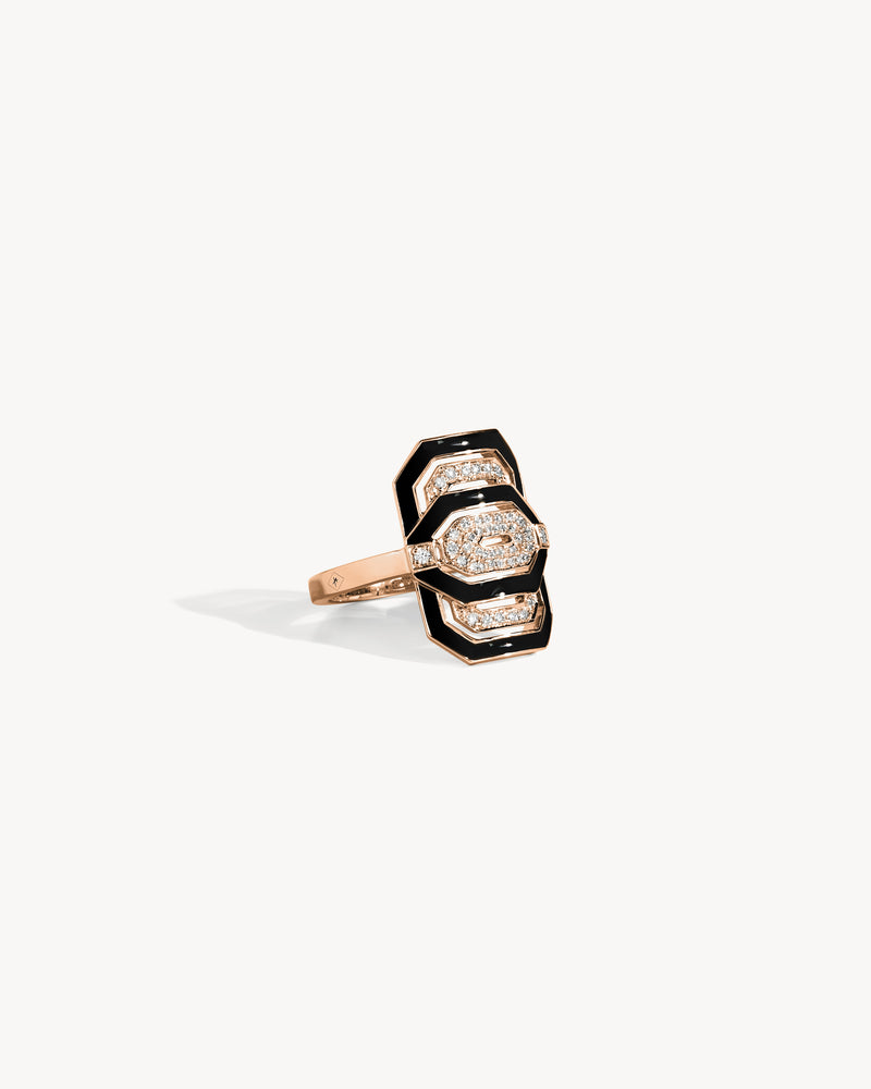 Petite My Way Ring - Pink Gold, Enamel & Diamonds - Image 3