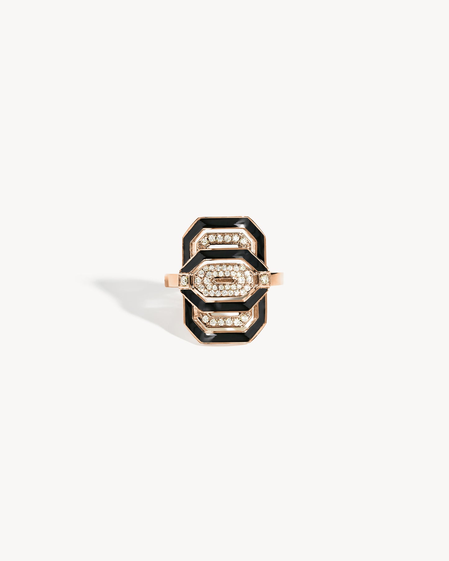 Bague Petite My Way - Or Rose, Émail & Diamants