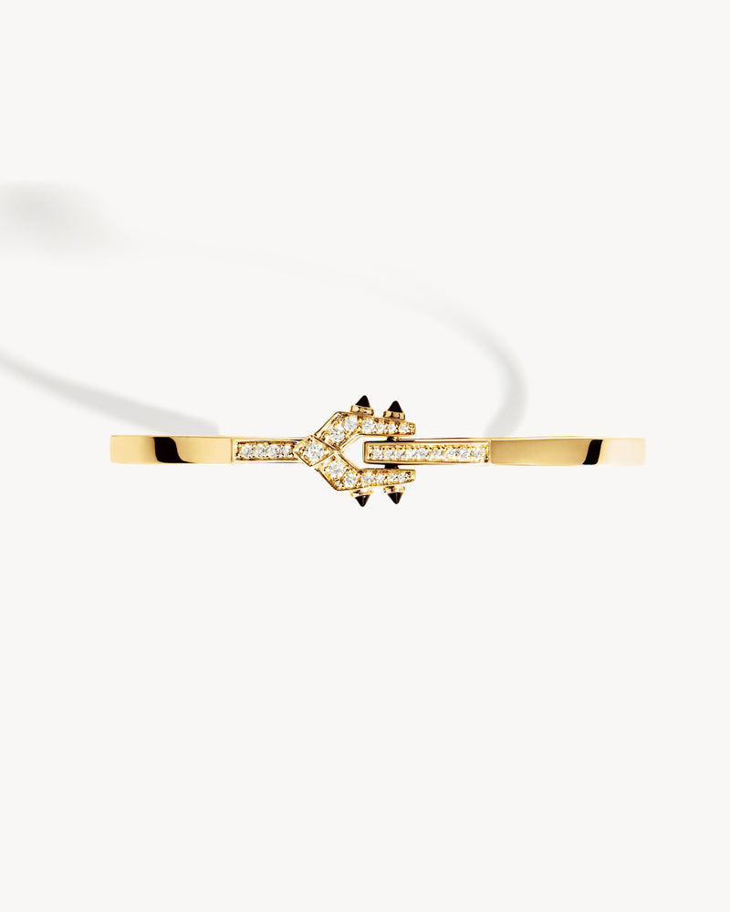 Bracelet Spike - Or Jaune, Agates Noires & Diamants - Image 3