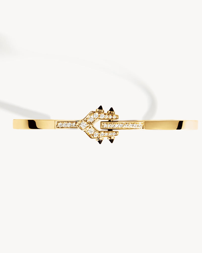 Spike Bracelet - Yellow Gold, Black Agates & Diamonds - Image 3
