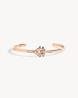Bracelet Spike - Or Rose, Agates Noires & Diamants