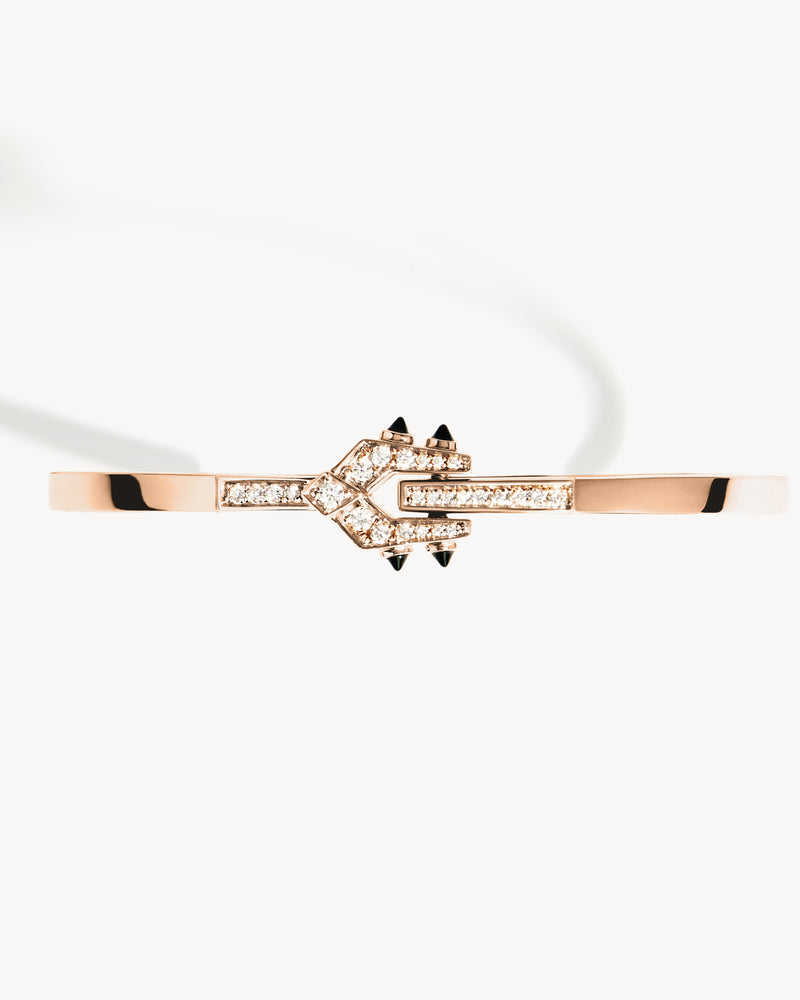 Spike Bracelet - Pink Gold, Black Agates & Diamonds - Image 3